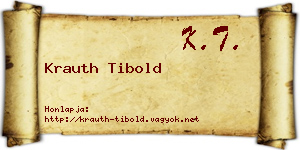 Krauth Tibold névjegykártya